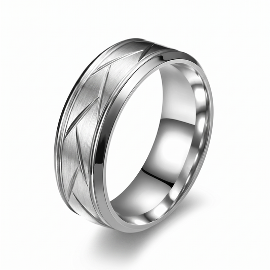 Anillo Heston Cutline | Oro Blanco