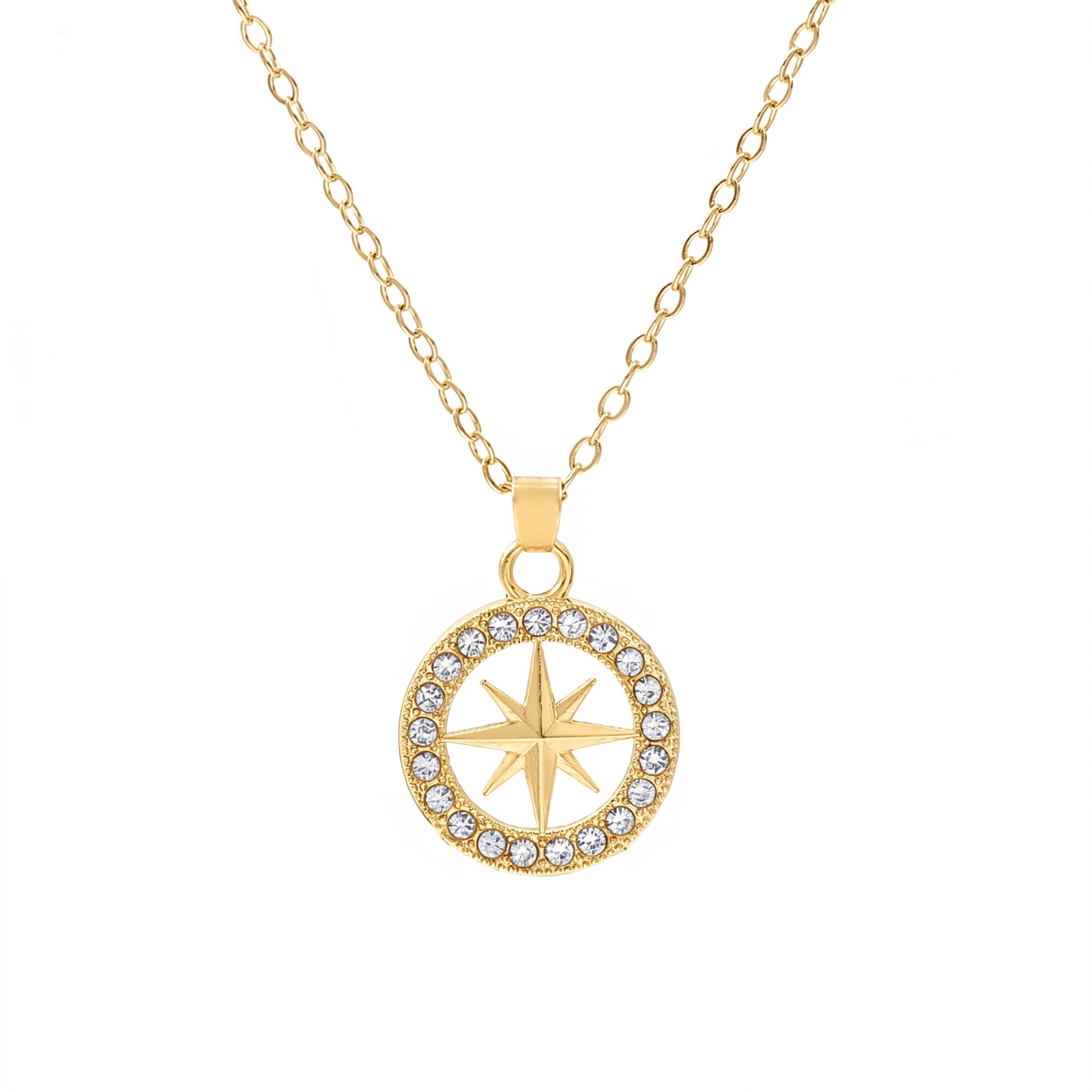 Collar con Colgante Estrella del Norte | Oro Blanco