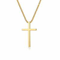 Collar de Cruz con Bisel | Oro