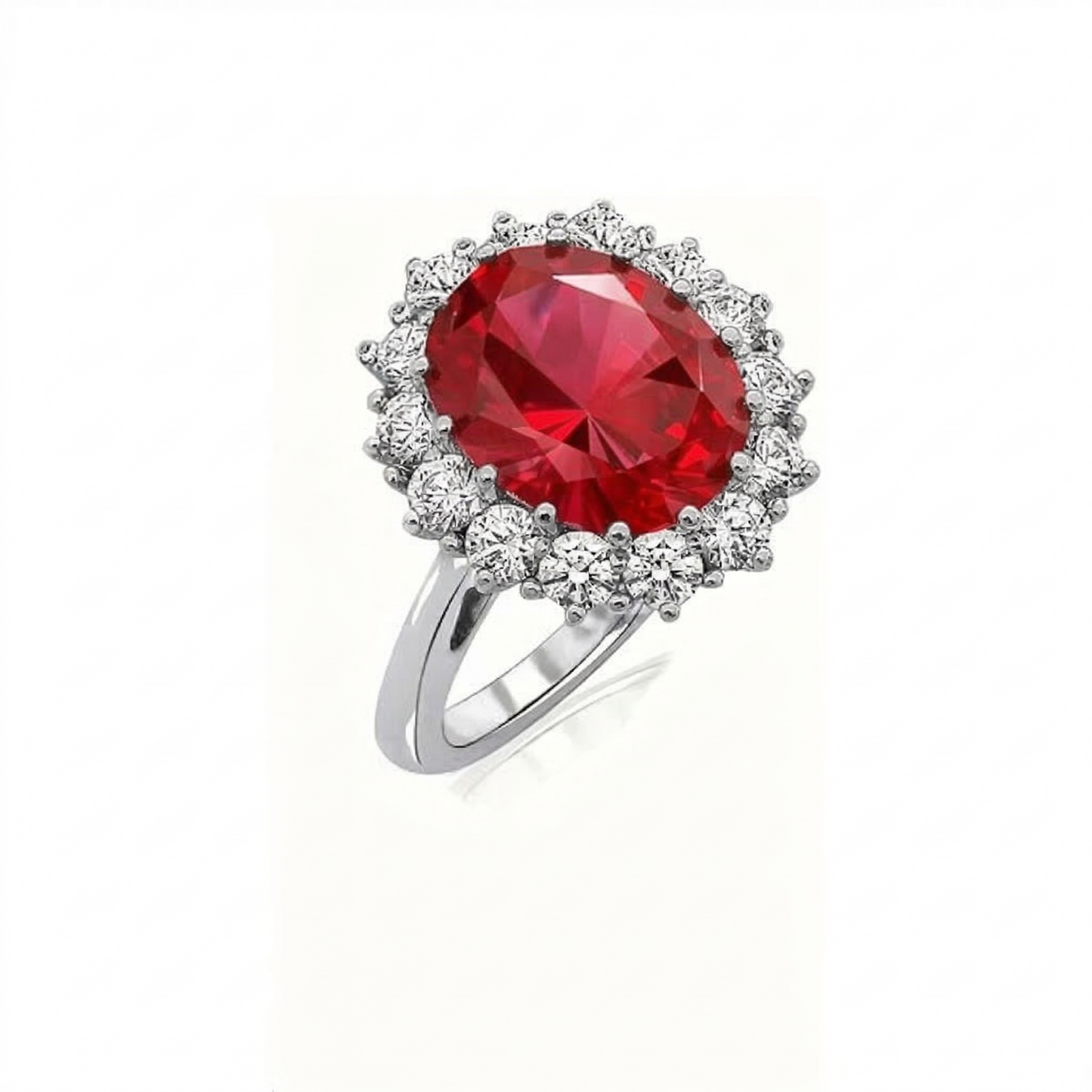 Anillo Scarlet Crown de Rubí | Oro Blanco