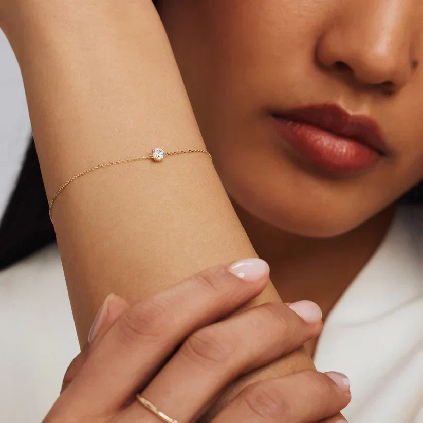 Cléa Pulsera con Piedra | Oro Blanco