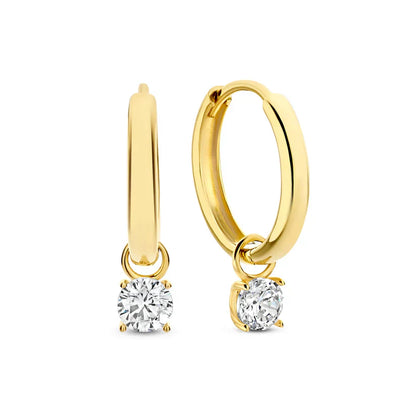 Larmes de Lune Set de Aretes con Piedra | Oro Blanco