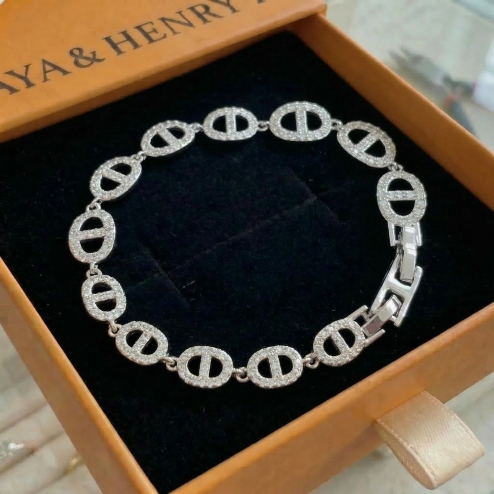 Isla Marina Pulsera | Oro Blanco