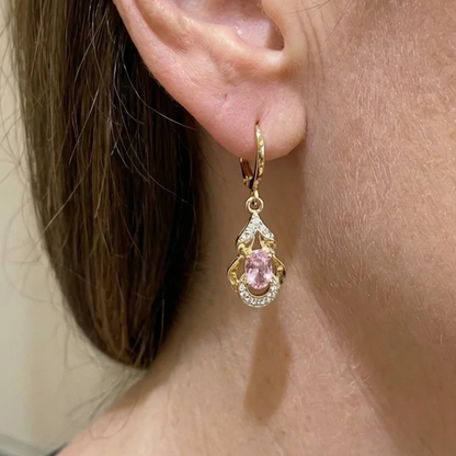 Aretes Lágrima Moonlit Blush | Oro Rosa