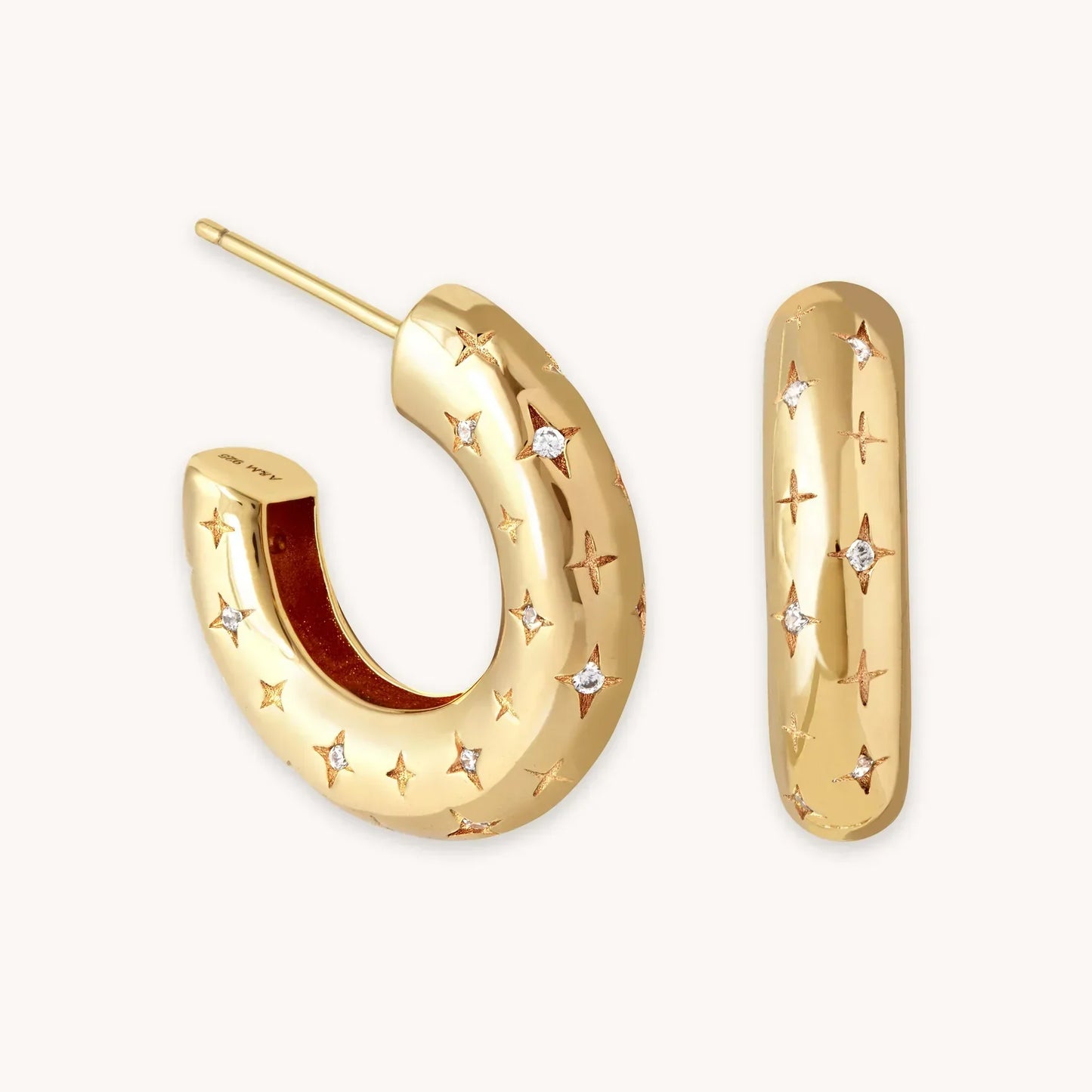 Aretes de Argolla Cósmicos | Oro
