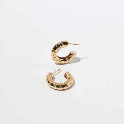 Aretes de Argolla Cósmicos | Oro