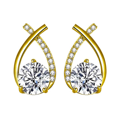 Arielle Aretes | Oro Blanco