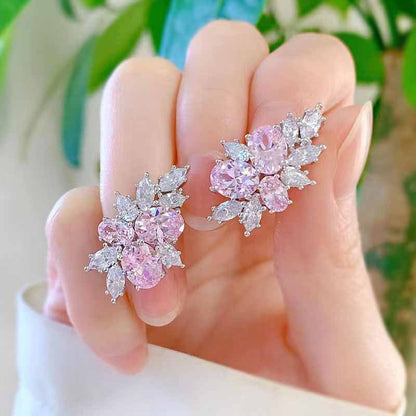 Lyra Blushbloom Aretes | Oro Blanco