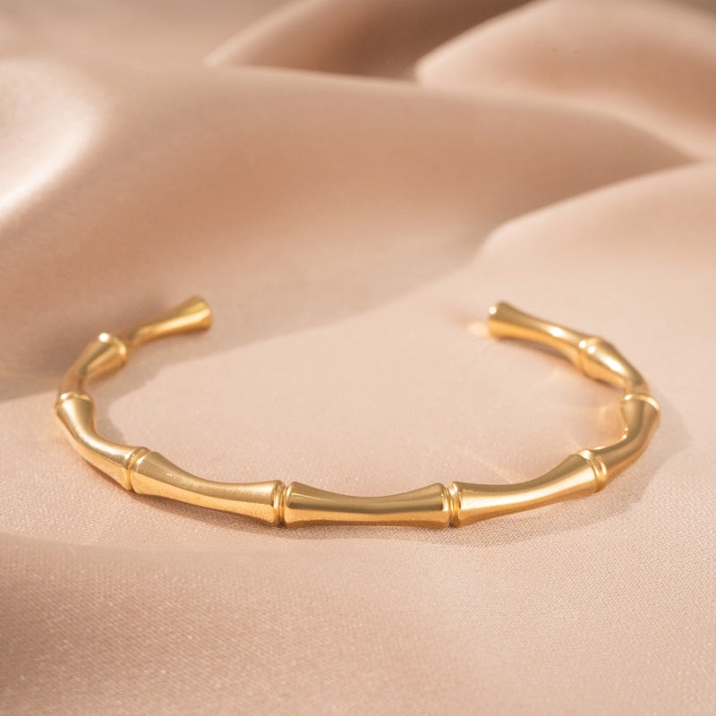 Pulsera Rígida Bambú | Oro