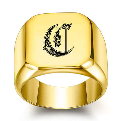 Anillo Clásico con Inicial Noble | Oro