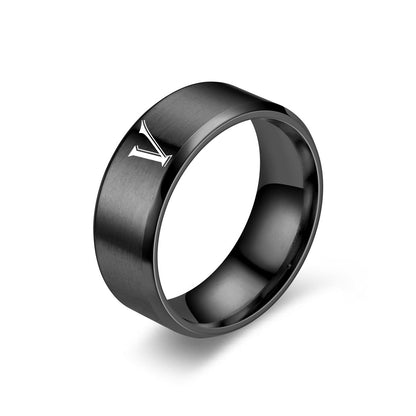 Anillo con Inicial Obsidian | Acabado Negro