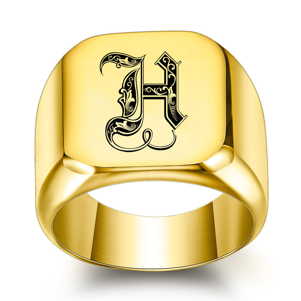 Anillo Clásico con Inicial Noble | Oro