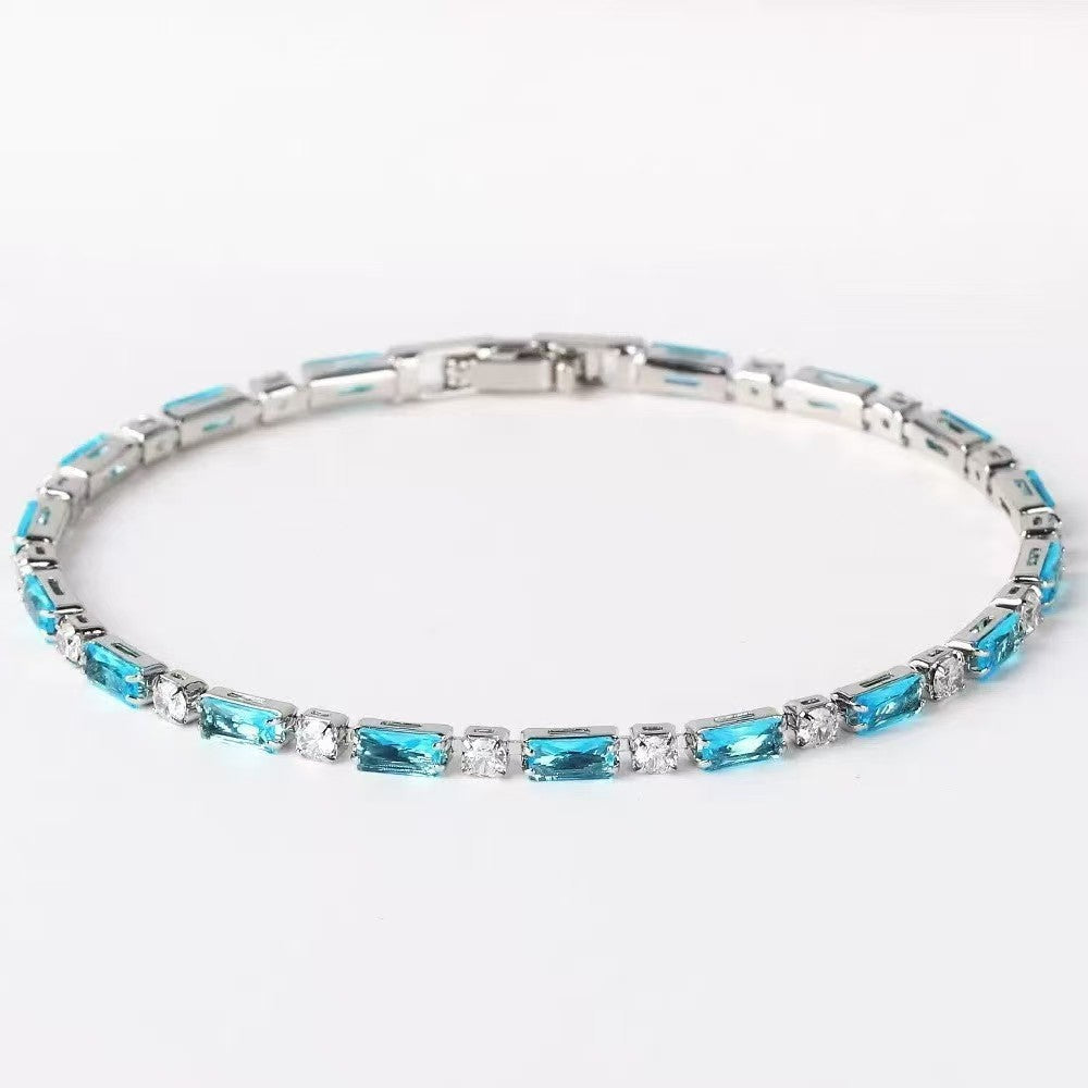 Pulsera con Piedra Turquesa Natural | Oro Blanco