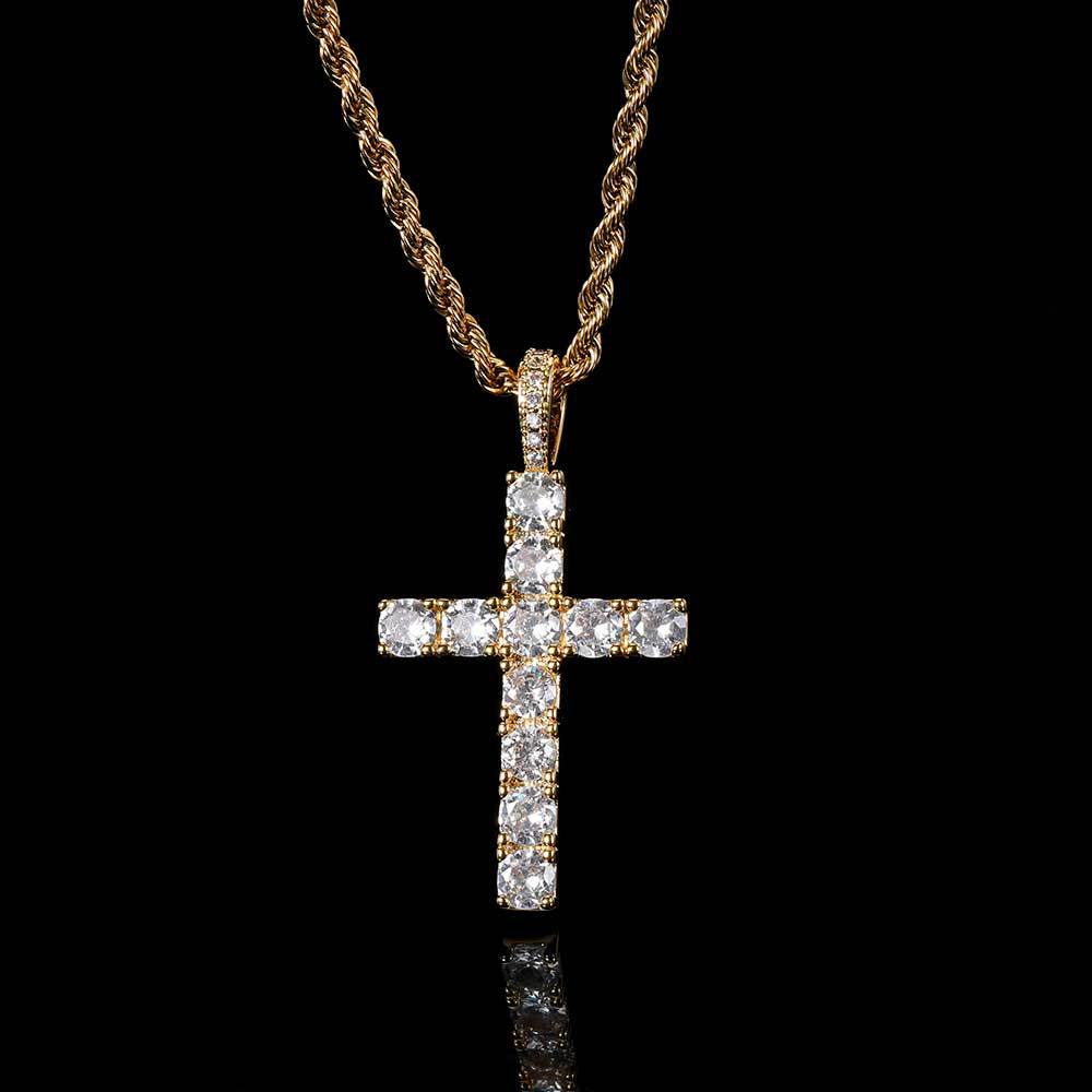 Collar de Cruz | Oro Blanco