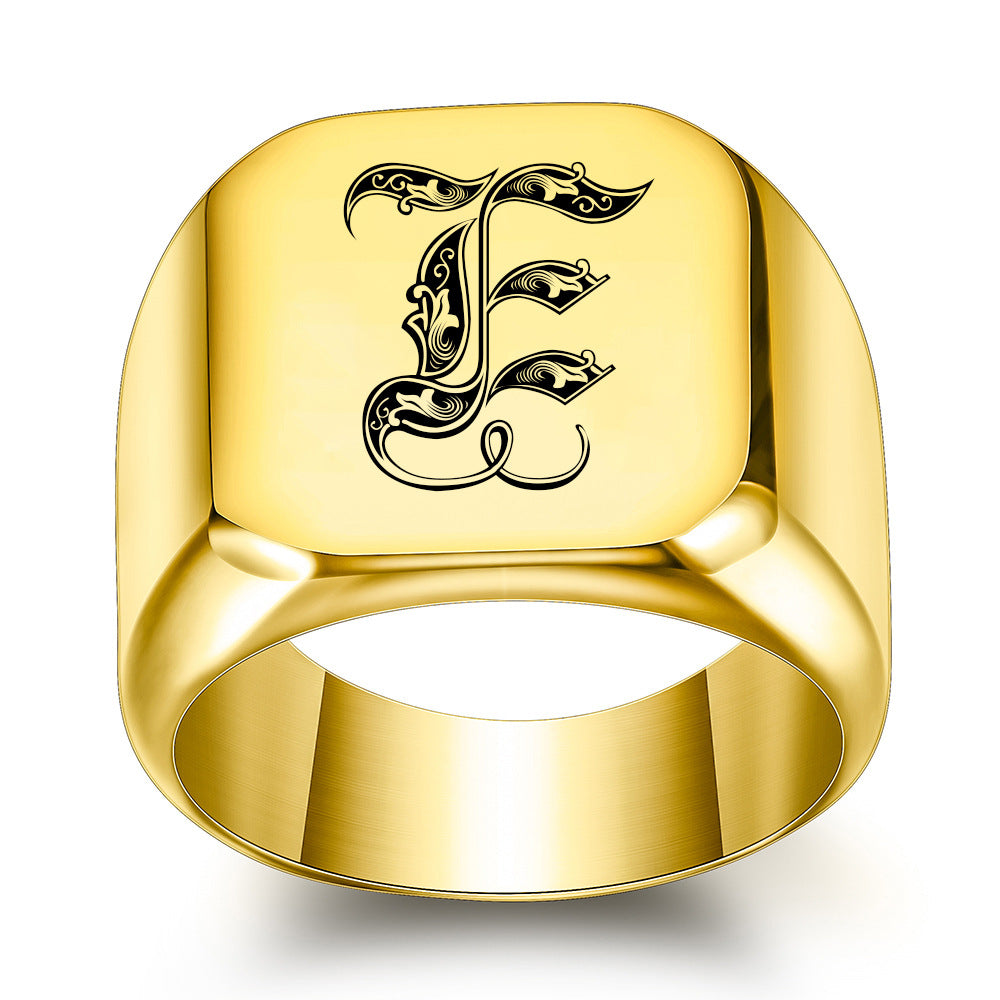 Anillo Clásico con Inicial Noble | Oro