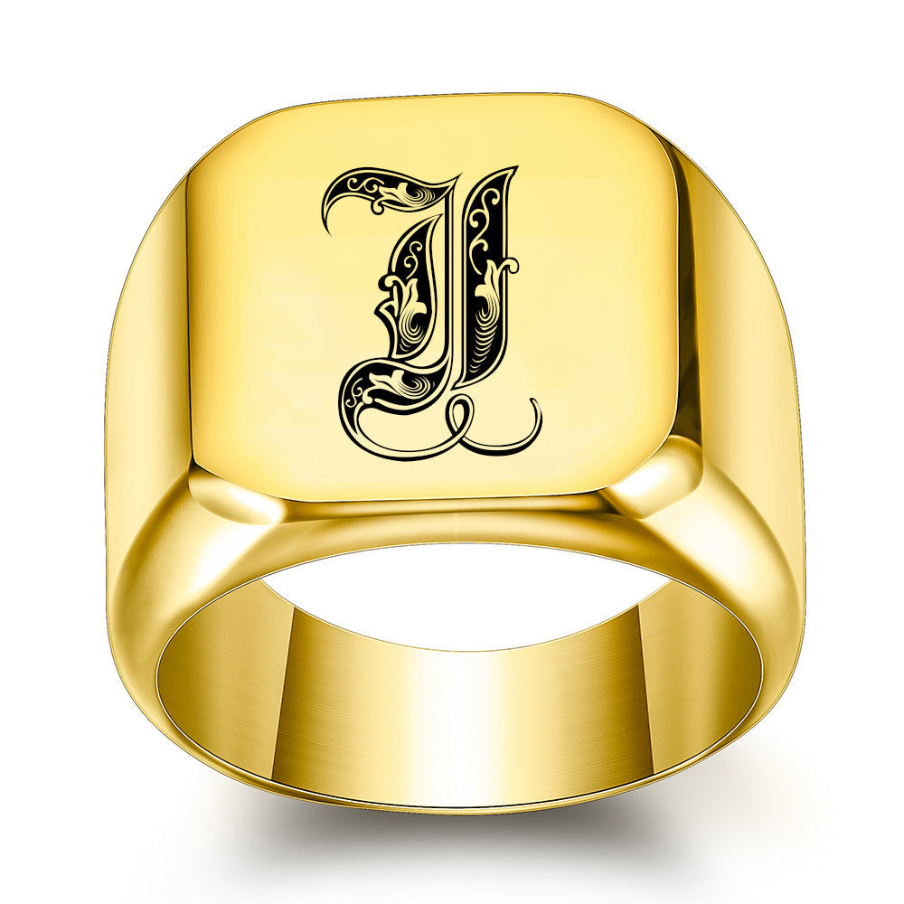 Anillo Clásico con Inicial Noble | Oro