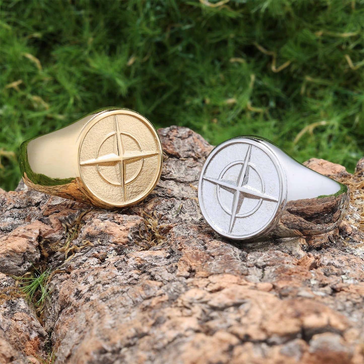 Anillo de Sello Brújula Clásico | Oro