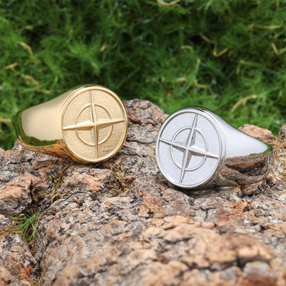 Anillo de Sello Brújula Clásico | Oro