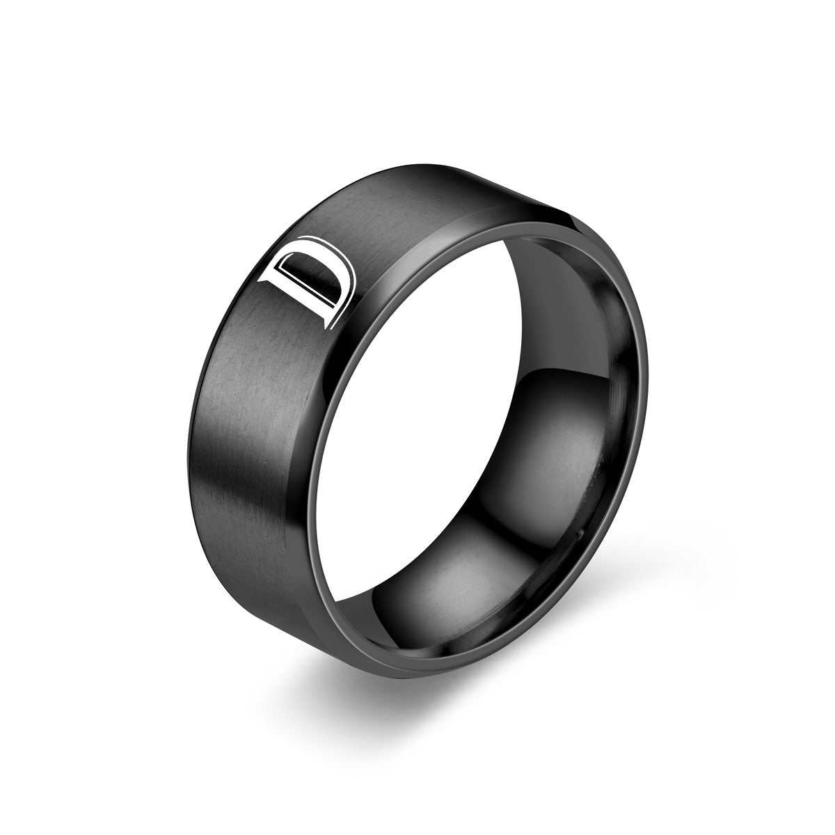 Anillo con Inicial Obsidian | Acabado Negro