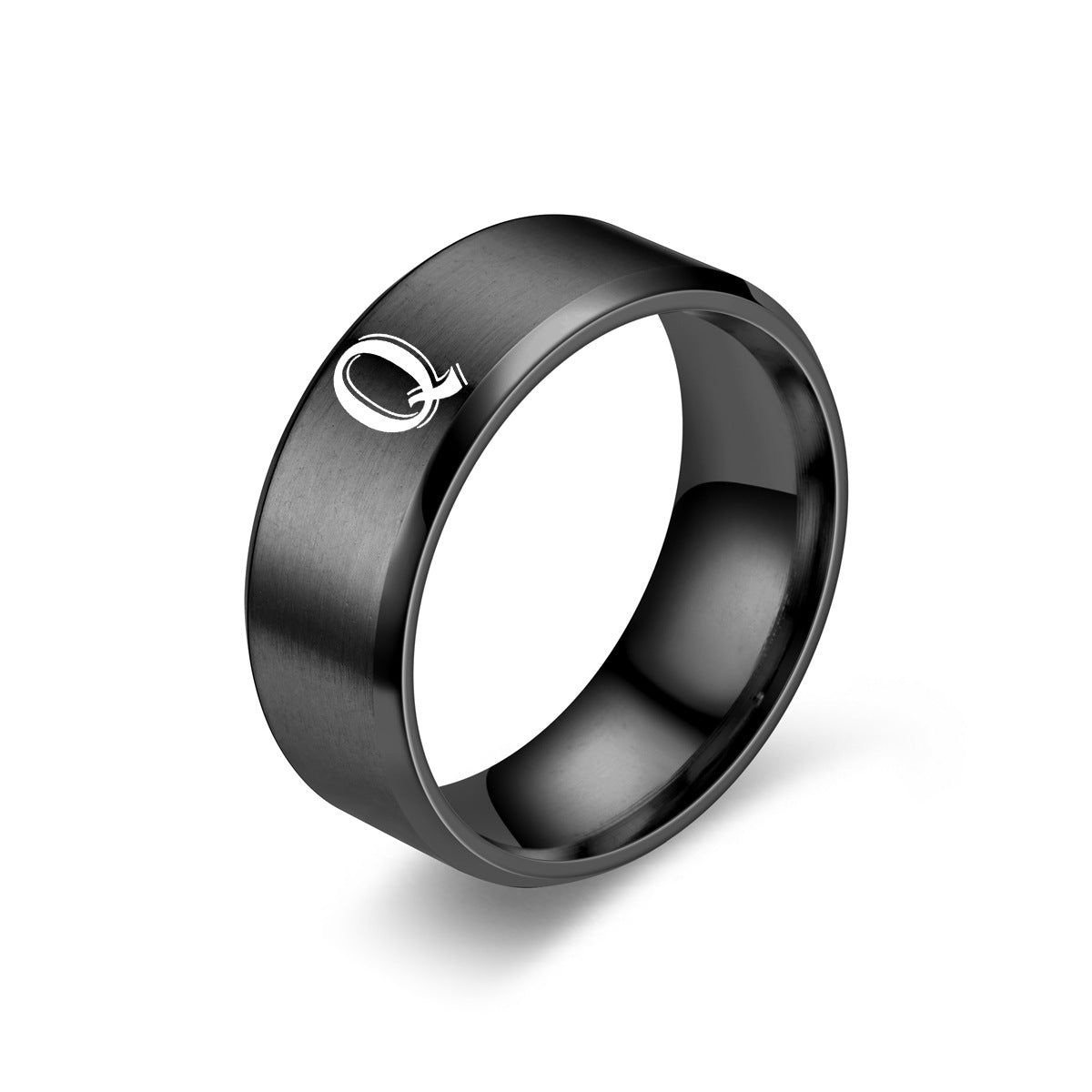 Anillo con Inicial Obsidian | Acabado Negro