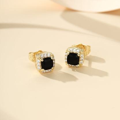 Pendientes Midnight Royale | Oro Blanco