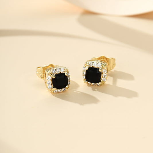 Pendientes Midnight Royale | Oro Blanco