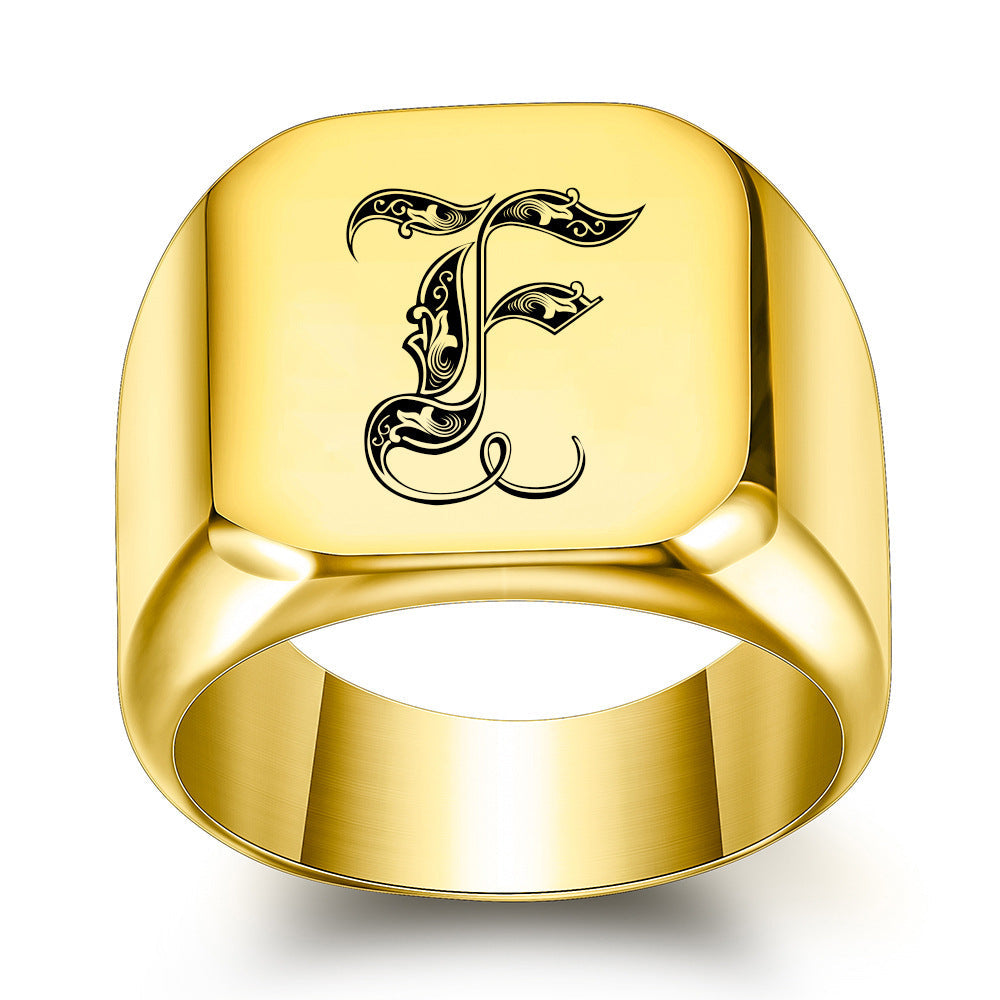 Anillo Clásico con Inicial Noble | Oro
