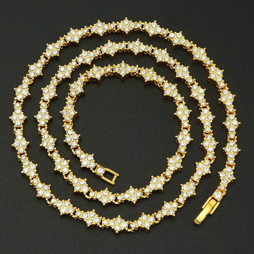 Collar Tennis Cluster Clásico | Oro Blanco