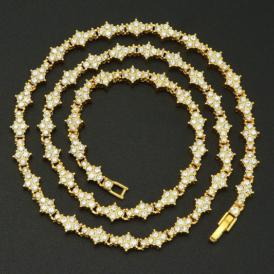 Collar Tennis Cluster Clásico | Oro Blanco