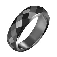 Anillo Minimalista Facetado | Acabado Negro