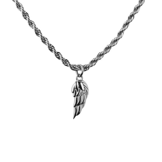 Collar con Colgante Ala Elio | Oro Blanco