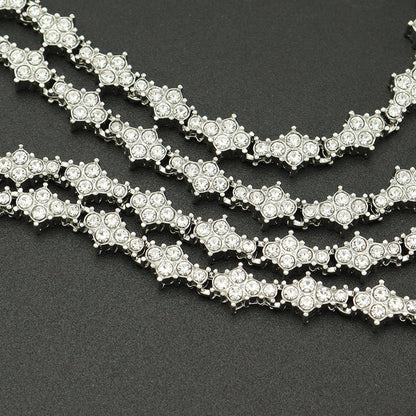 Collar Tennis Cluster Clásico | Oro Blanco