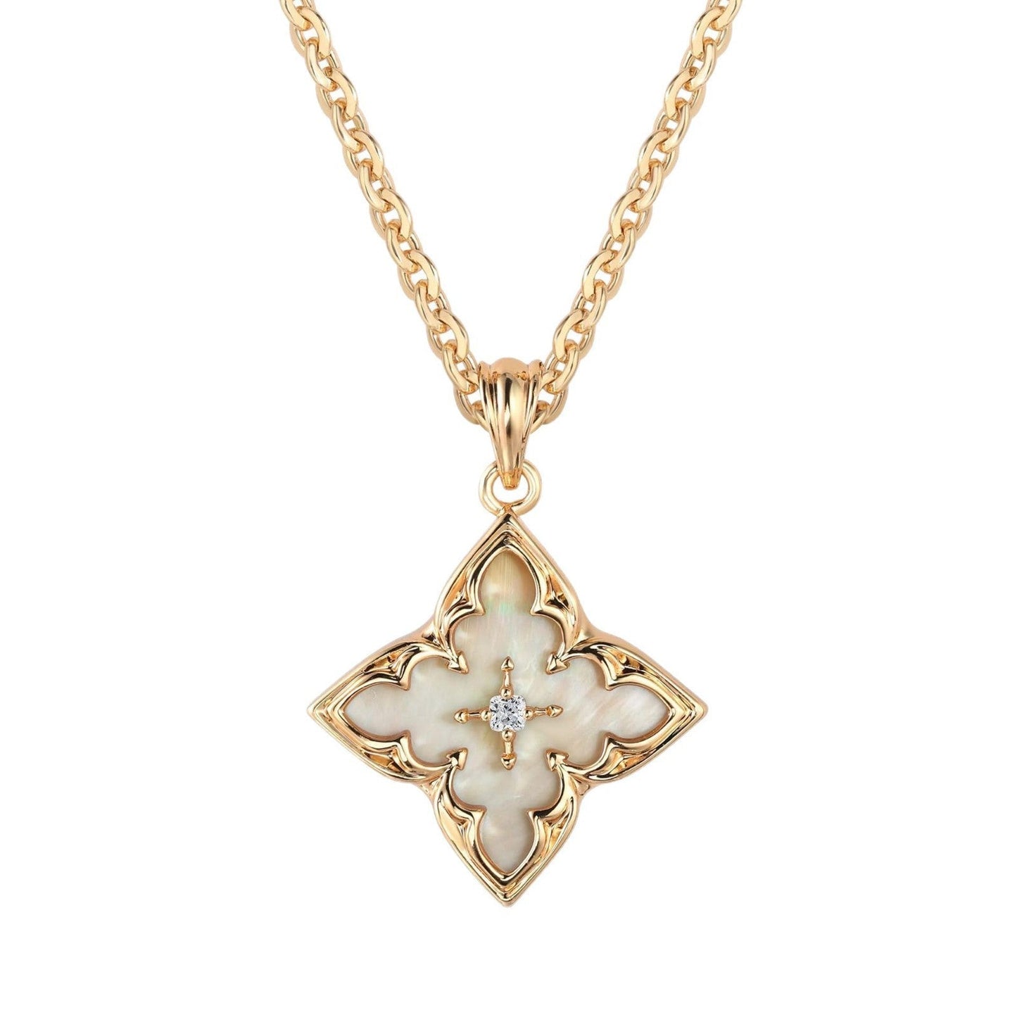 Collar con Dije de Trébol Azul | Oro