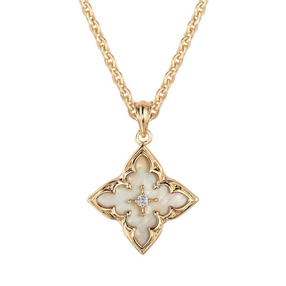 Collar con Dije de Trébol Blanco | Oro