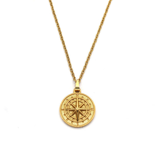 Collar con Colgante Brújula | Oro