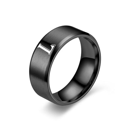Anillo con Inicial Obsidian | Acabado Negro