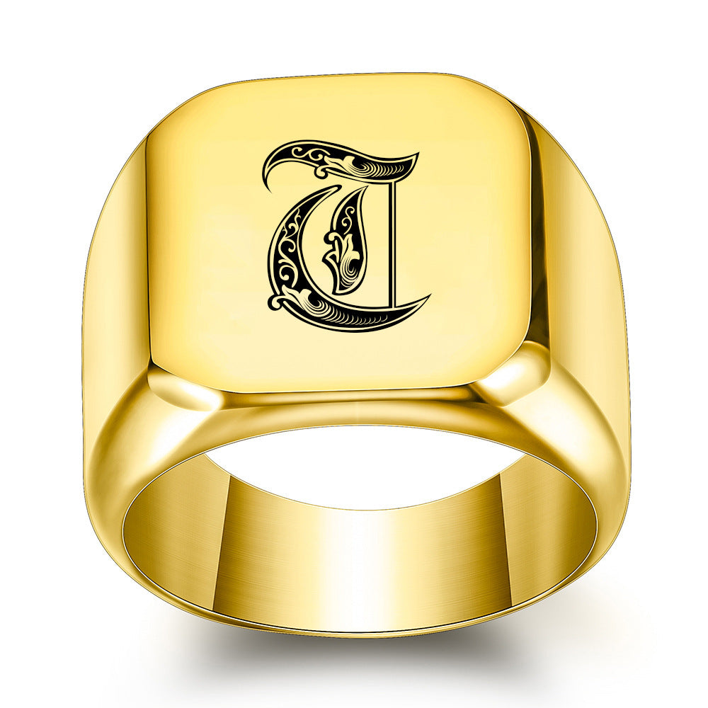 Anillo Clásico con Inicial Noble | Oro