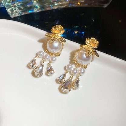 Ivoria Aretes Gota de Rocío de Perla | Oro