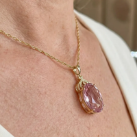 Collar Oval Imperial de Zafiro Rosa | Oro