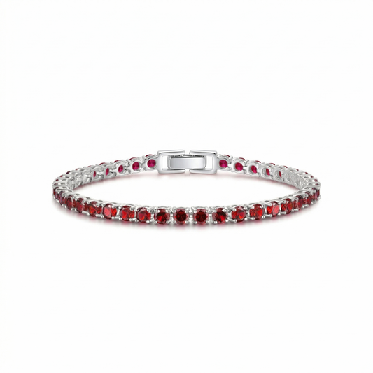 Pulsera Tennis de Rubí | Oro Blanco