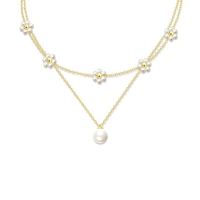 Collar en Capas de Perla Floral | Oro