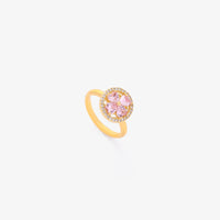 Anillo Giratorio Floración de Corazón Rosa | Oro