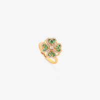 Anillo Giratorio de Trébol de Esmeralda | Oro