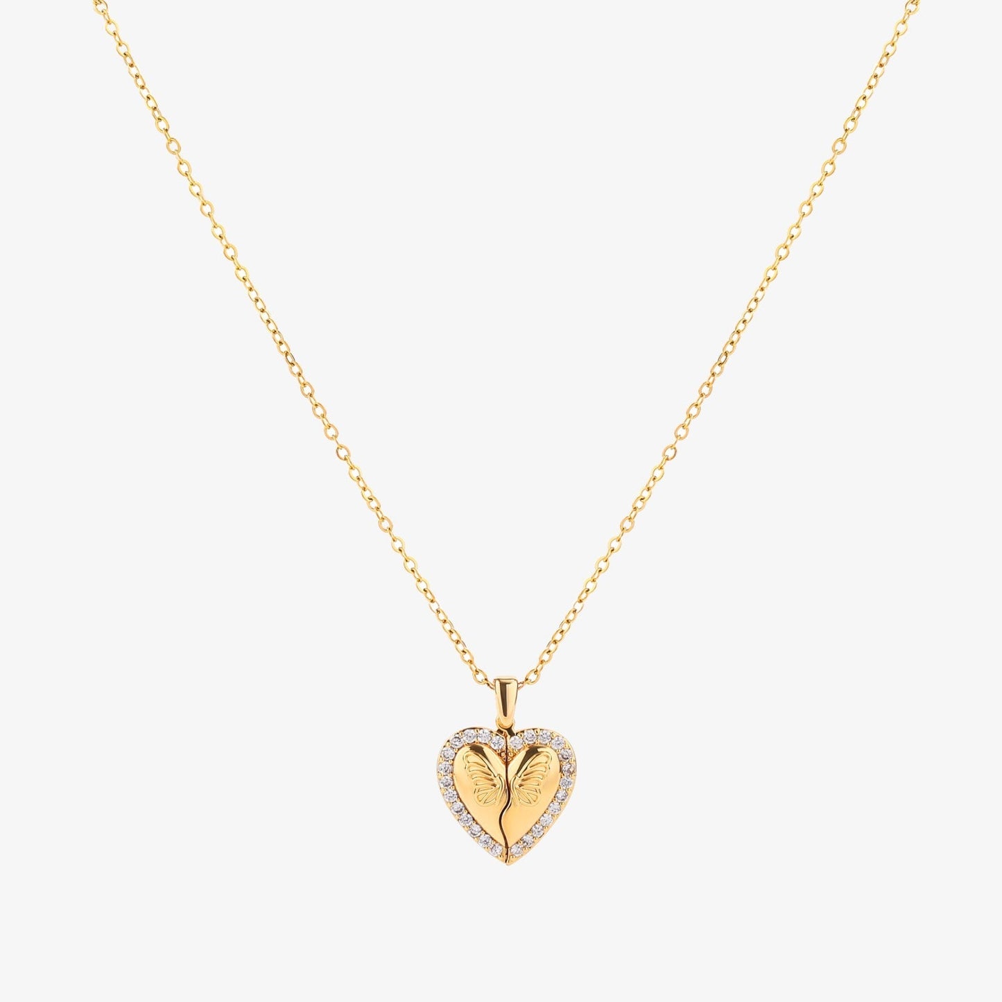 Collar de Corazón y Mariposa | Oro