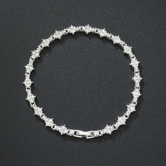 Pulsera Tennis Cluster Clásica | Oro Blanco