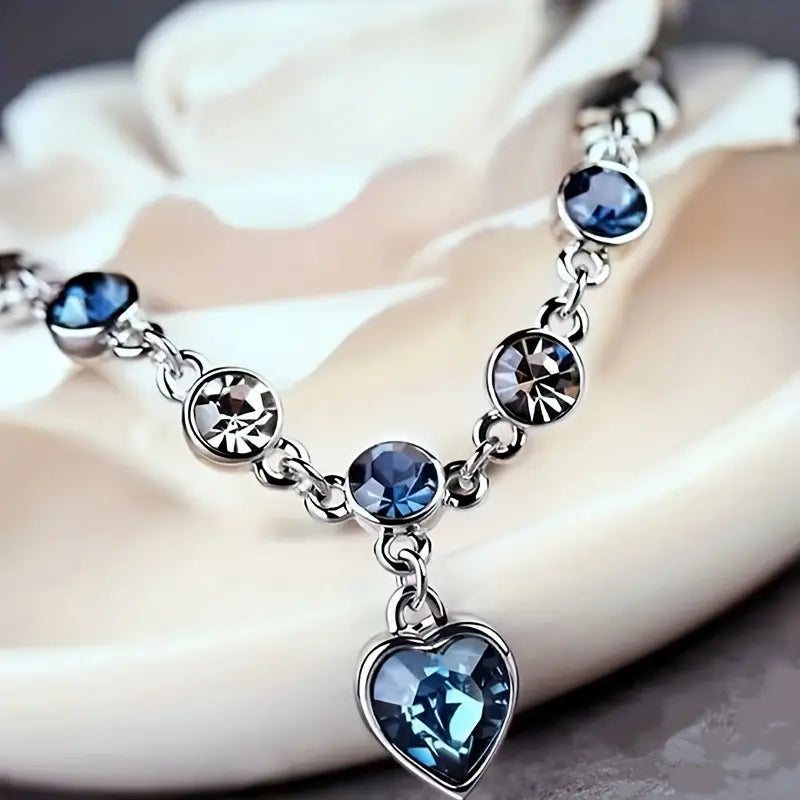 Pulsera Corazón de Océano | Oro Blanco