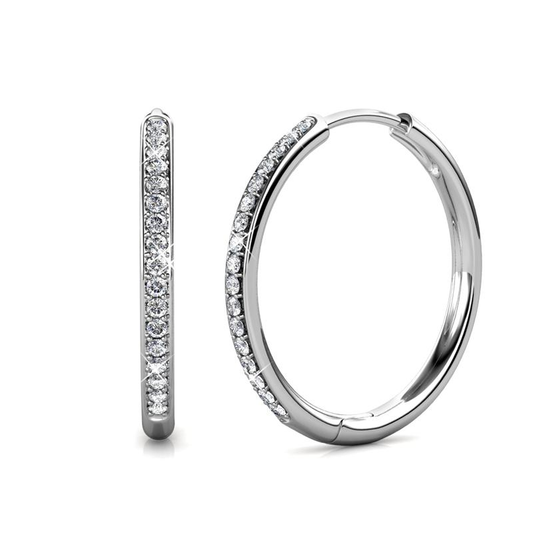 Sorel Aretes Pavé | Oro Blanco