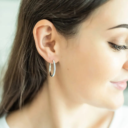 Sorel Aretes Pavé | Oro Blanco