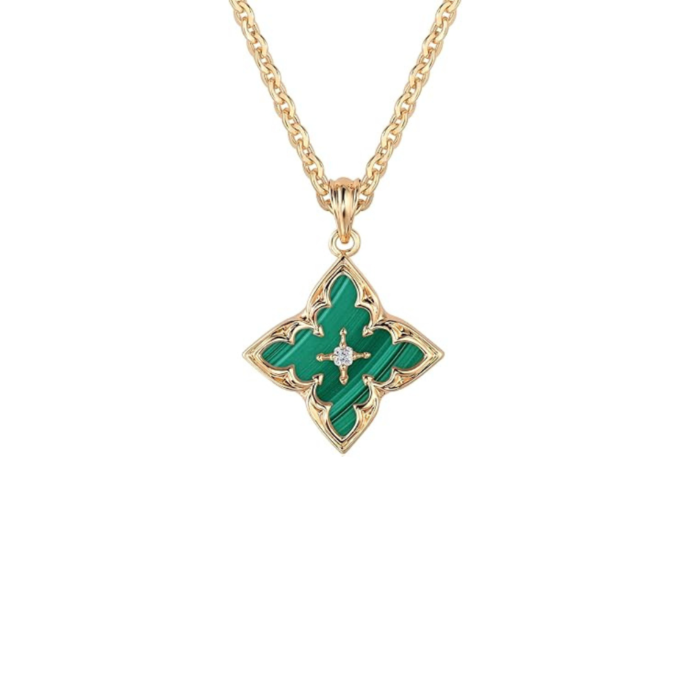Collar con Dije de Trébol de Esmeralda | Oro