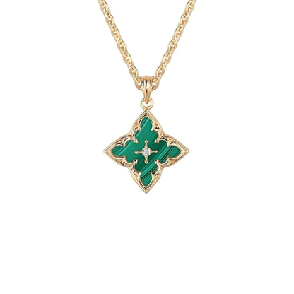 Collar con Dije de Trébol de Esmeralda | Oro